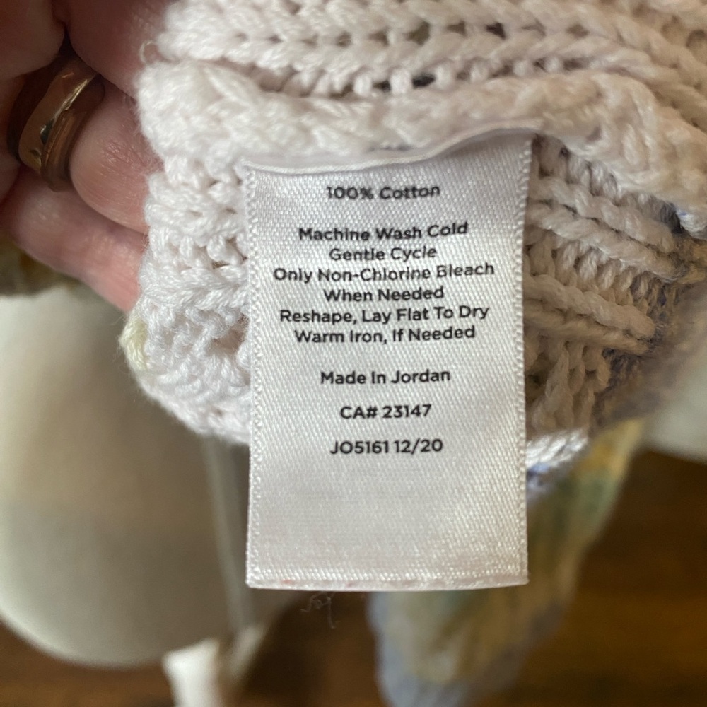 Talbots Petite XL Pastel Rainbow Open Knit Crochet Sweater Tunic - Picture 5 of 6